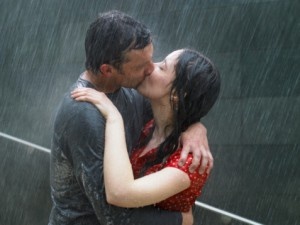 Kuss im Regen