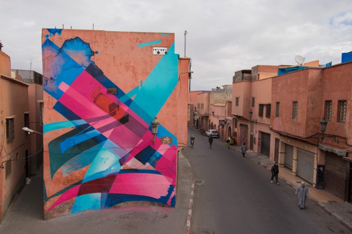 Von MadC bemalte Häuserwand in Marrakesch